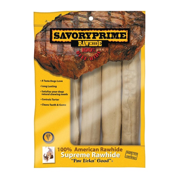 Savory Prime Savory Prime Large Adult Rawhide Bone Beef 10 in. L 4 pk 991 - main